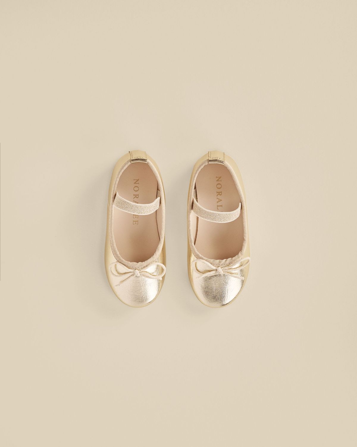 Ballet Flats Metallic Ecru