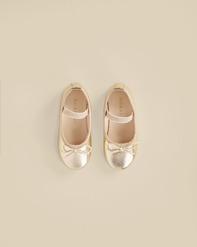 Ballet Flats Metallic Ecru