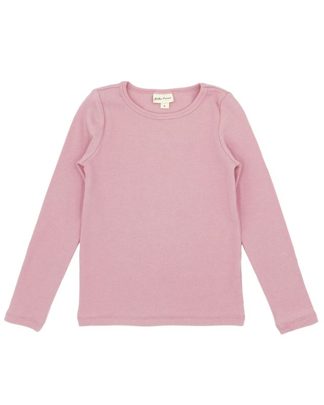 Brooklyn Long Sleeve Rib Top Rose