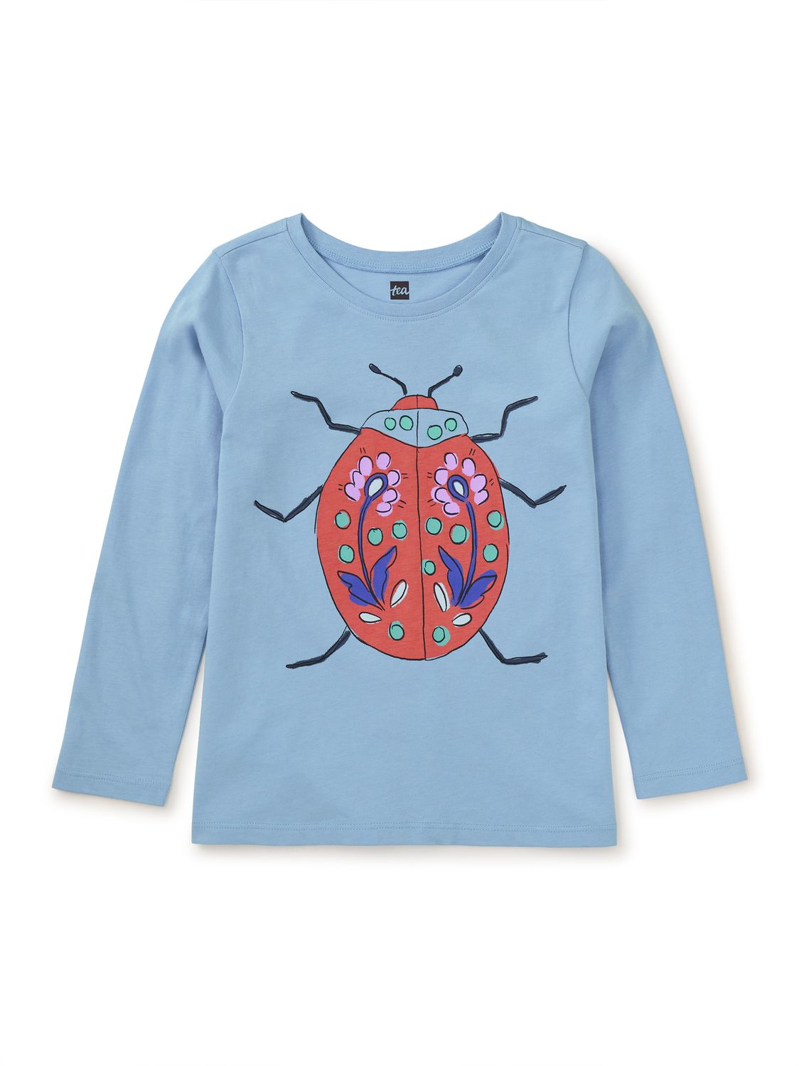 Painted Ladybug Graphic Baby Tee Scenic Blue