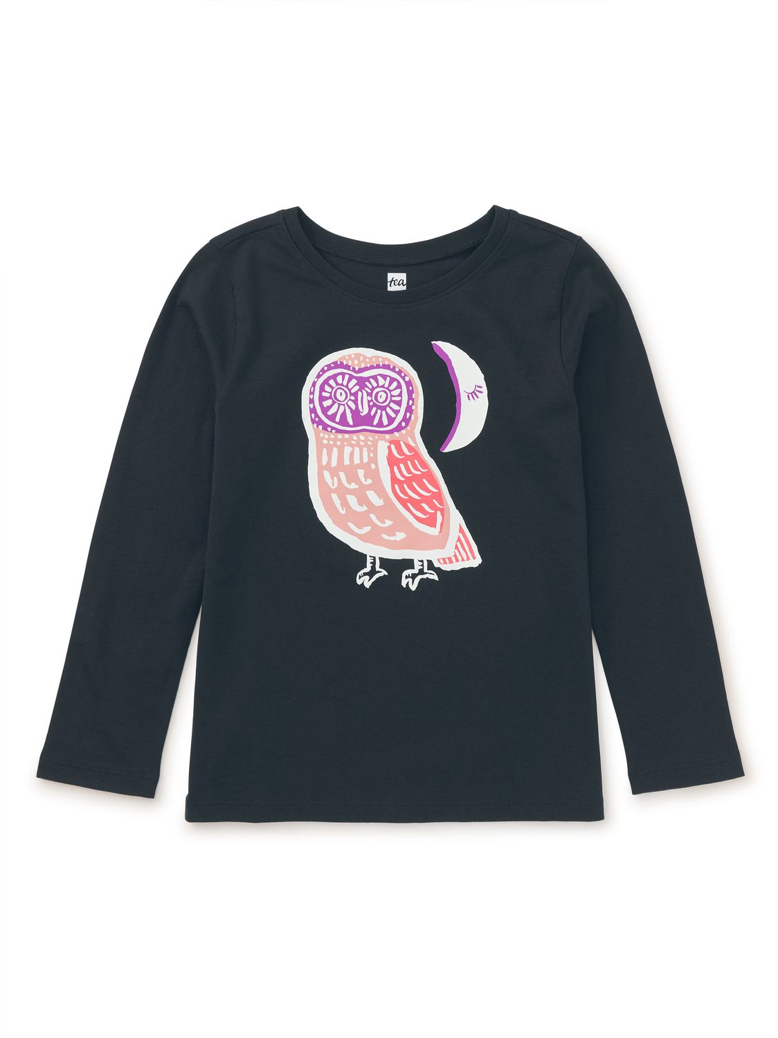 Cute Hoot Glow Graphic Tee Jet Black
