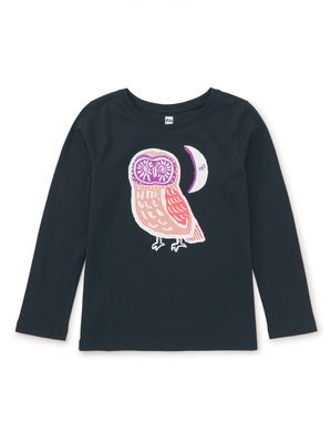 Cute Hoot Glow Graphic Tee Jet Black