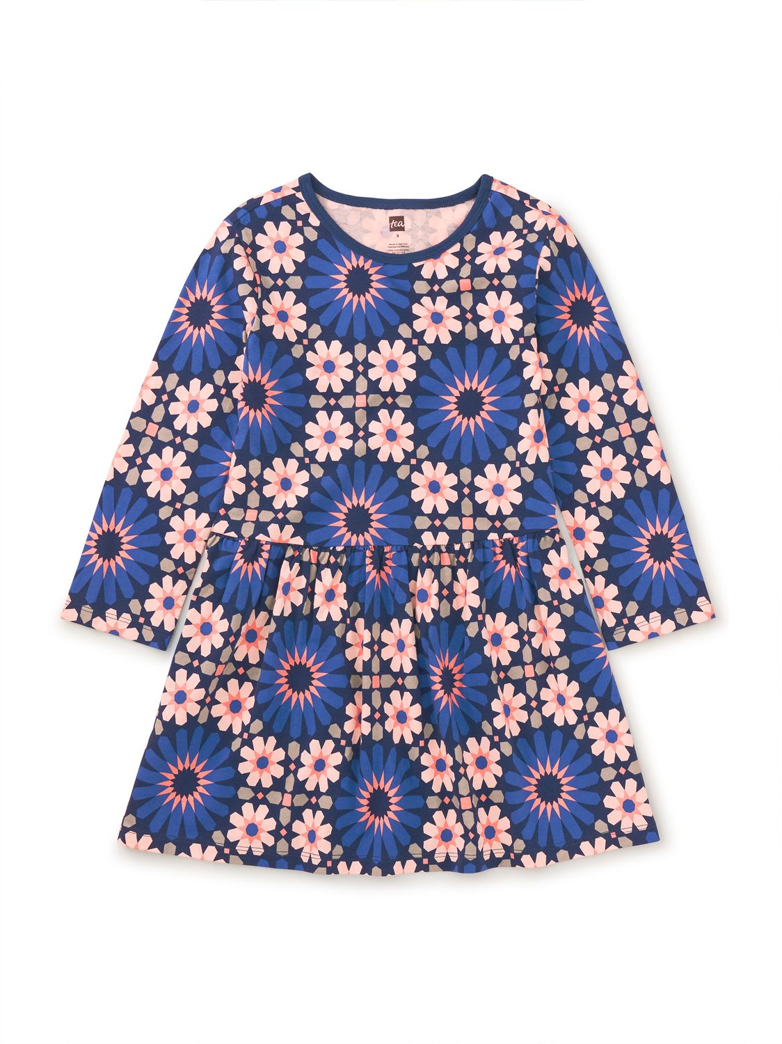 Long Sleeve Skirted Dress Moroccan Tile