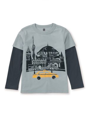Istanbul Taxi Layered Sleeve Tee Smoke