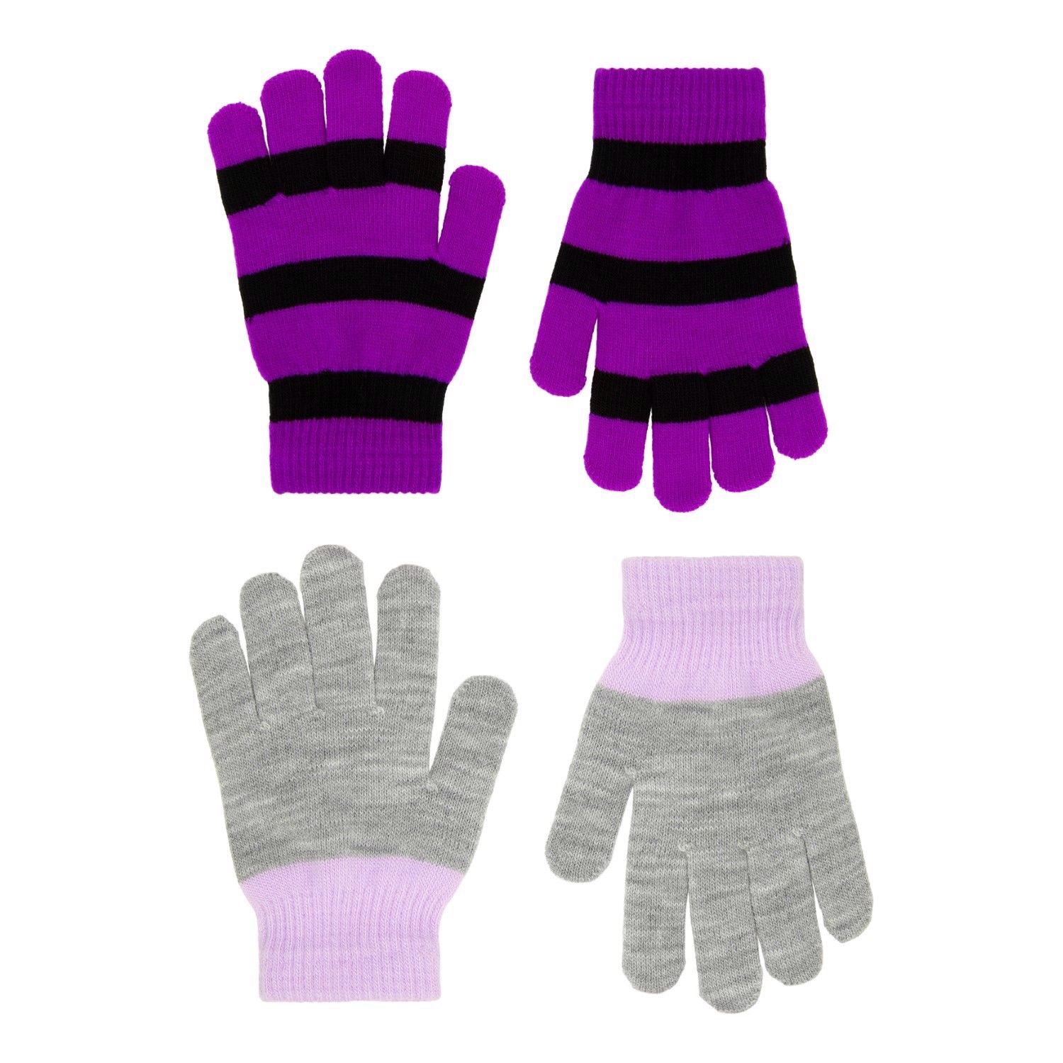 Kei Gloves 2 Pack Grey Melange  4/10Y