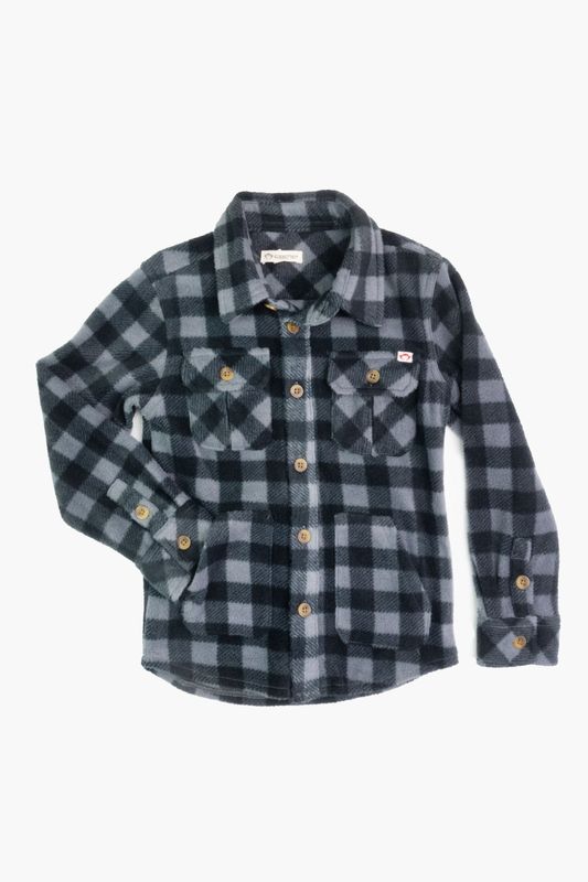 Snow Fleece Shirt Grey/Black Check