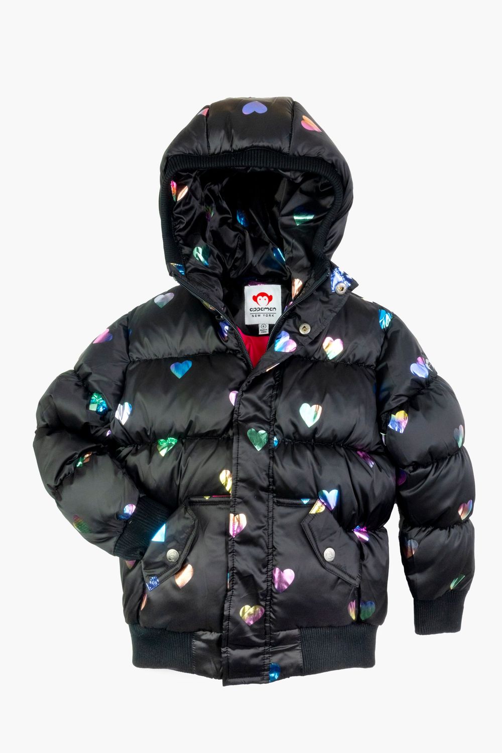 Puffy Coat Rainbow Hearts