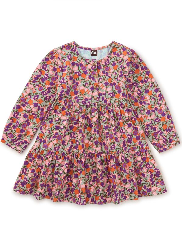 Corduroy Henley Shirtdress Royal Pomegranate Floral