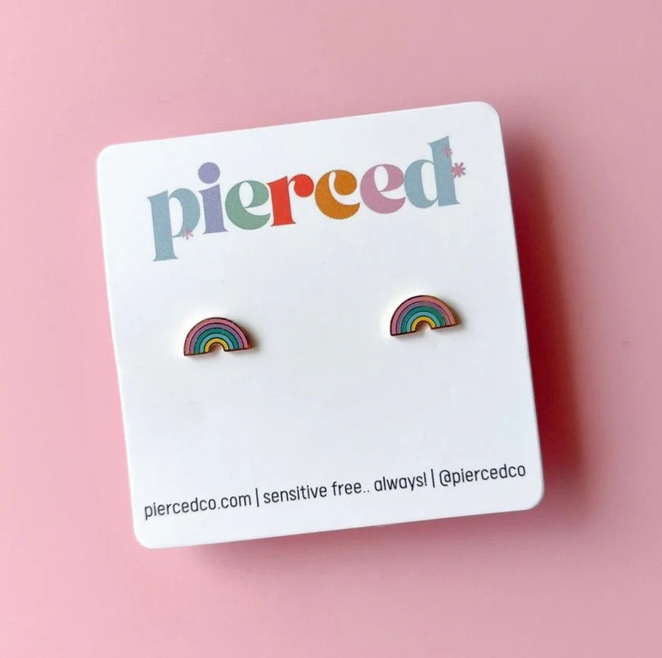 Rainbow Screwback Earrings