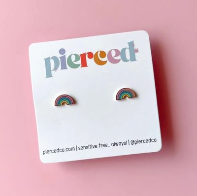 Rainbow Screwback Earrings