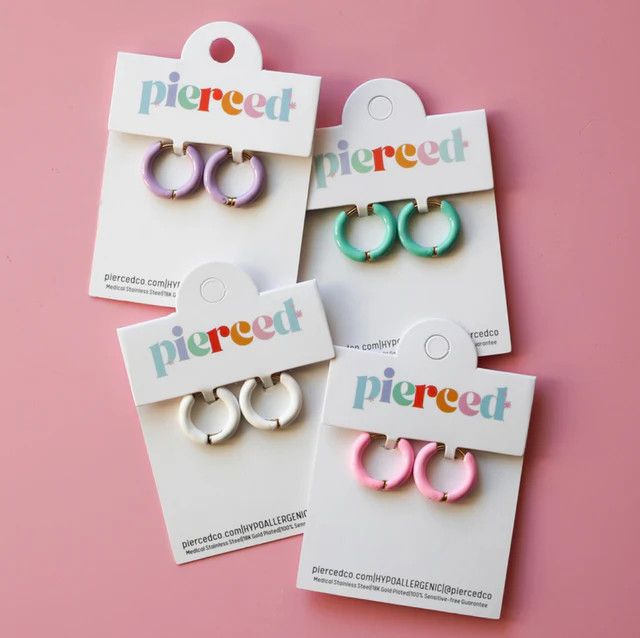 Teal Huggies Hoop Earrings