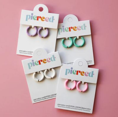 Teal Huggies Hoop Earrings