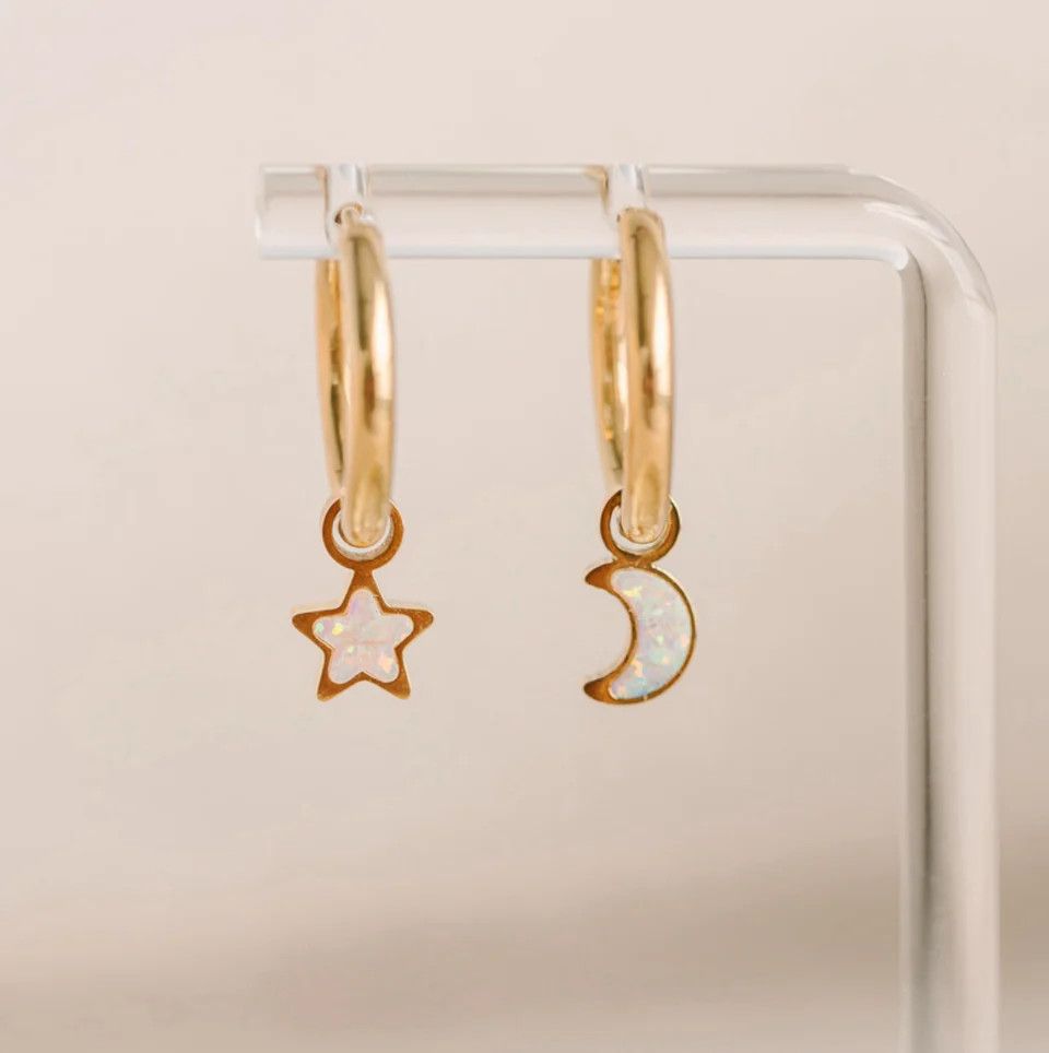 Star &amp; Moon Opal Charms