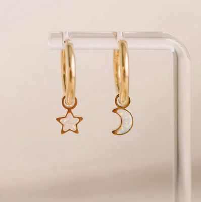 Star &amp; Moon Opal Charms