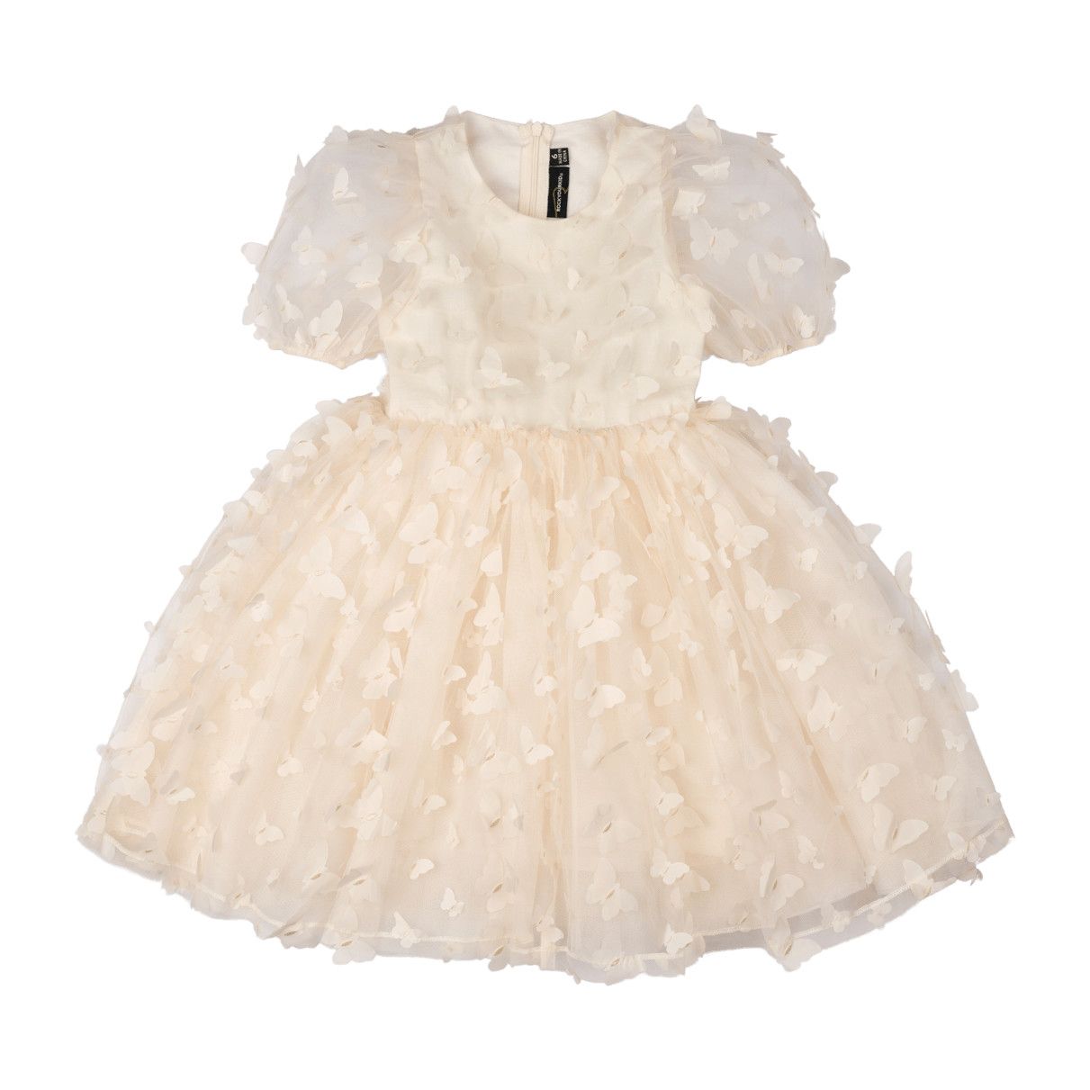 Cream Butterfly Tulle Party Dress