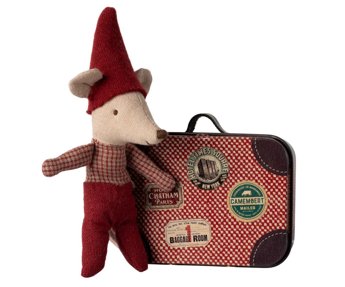 Christmas Mouse - Baby in Suitcase