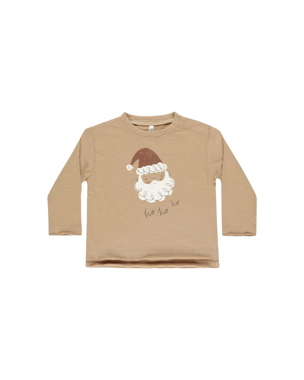 Raw Edge Long Sleeve Baby Tee Santa