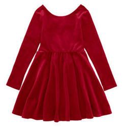 Velour Skater Dress Red Wagon