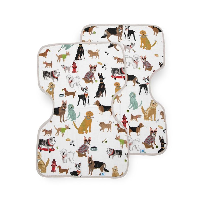Cotton Muslin Burp Cloth 2 Pack - Woof
