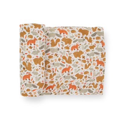 Cotton Muslin Swaddle Blanket - Fall Friends