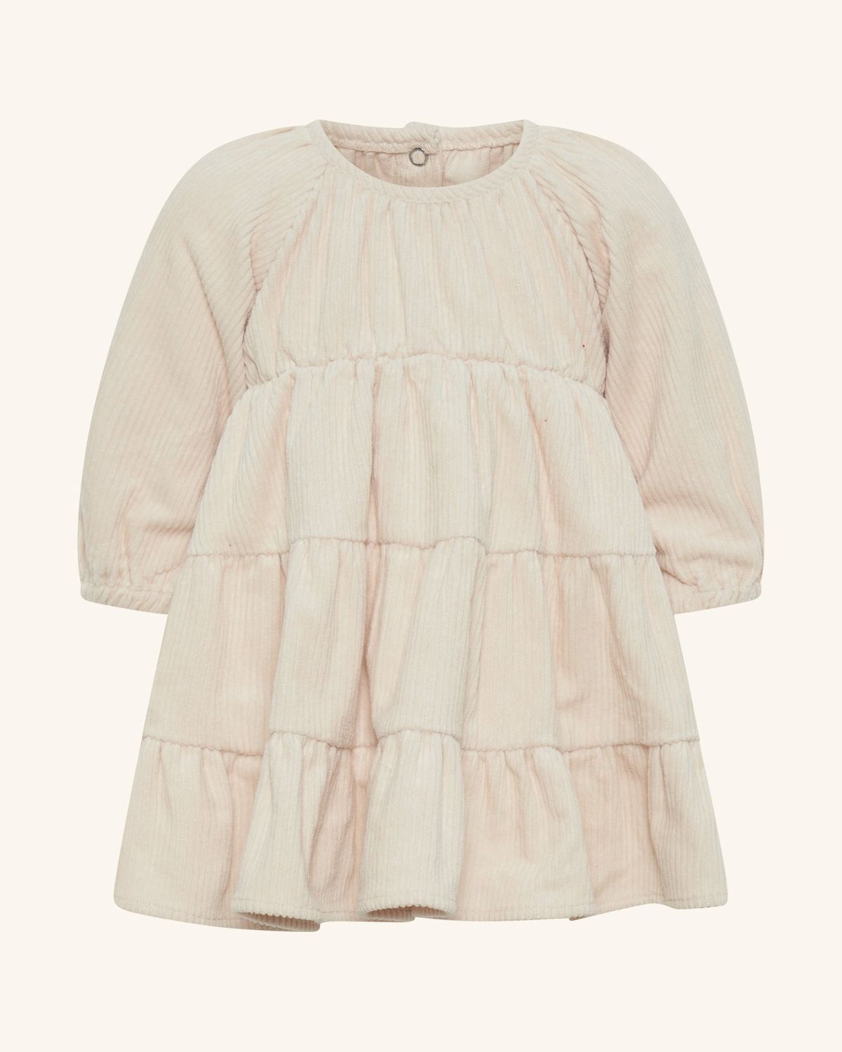 Corduroy Tiered Dress Biscuit