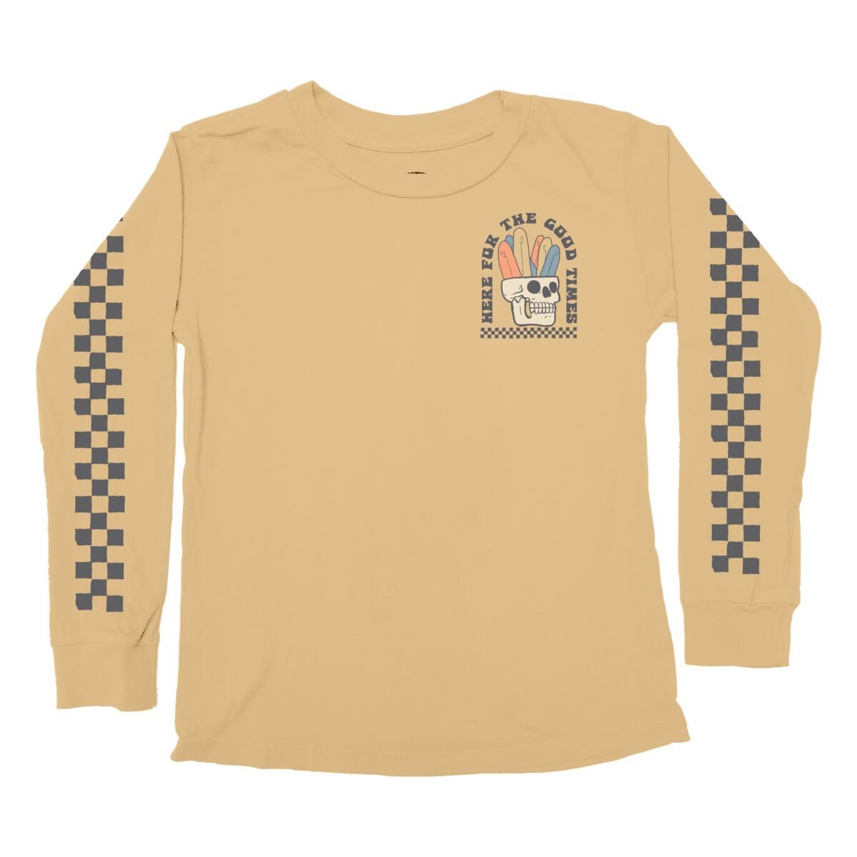 Here for the Good Times Long Sleeve Tee Vintage Gold