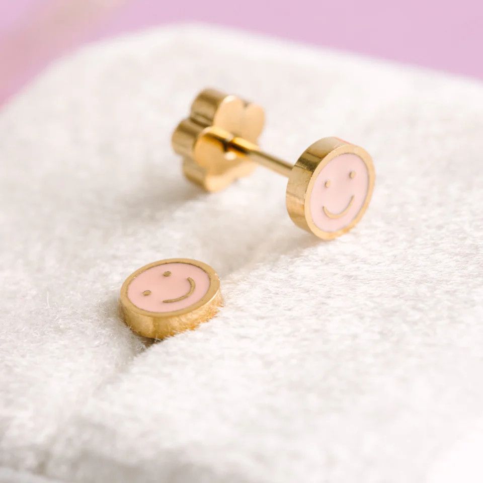 Tiny Smiley Screwback Earrings