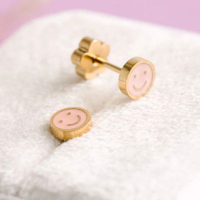 Tiny Smiley Screwback Earrings