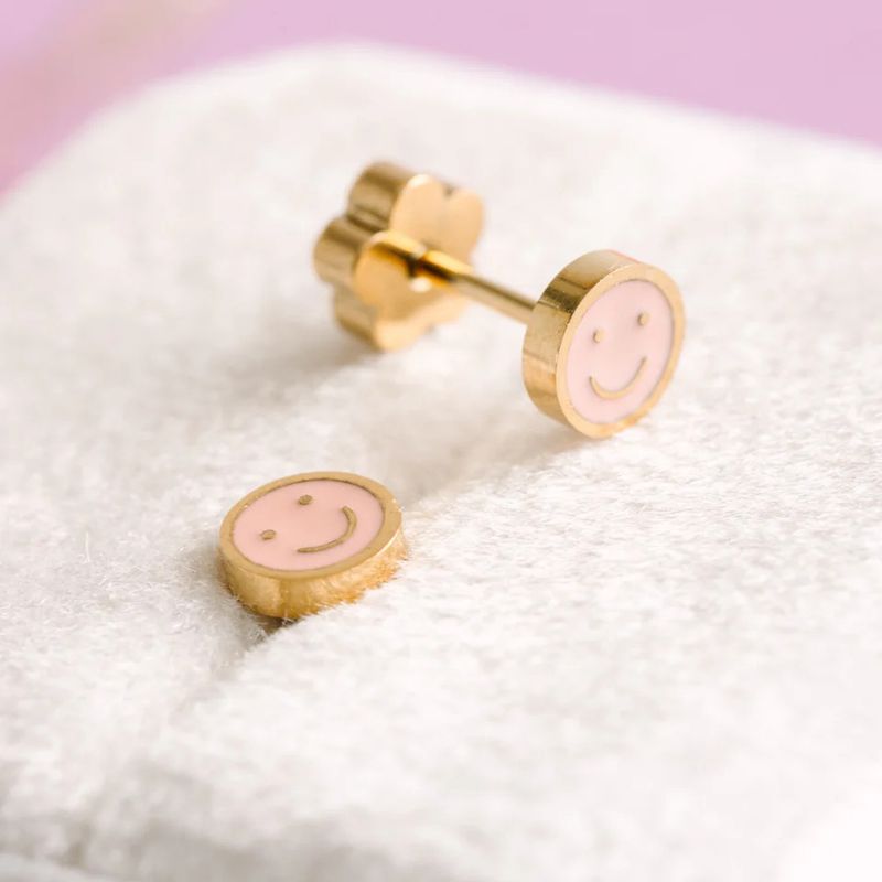 Tiny Smiley Screwback Earrings
