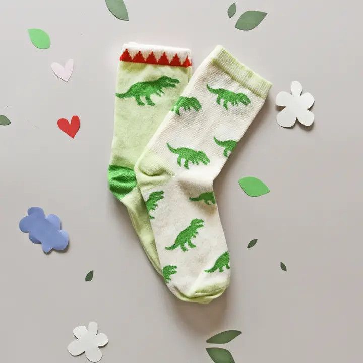 T-Rex 2 Pack Socks (Size 10-13 Junior)