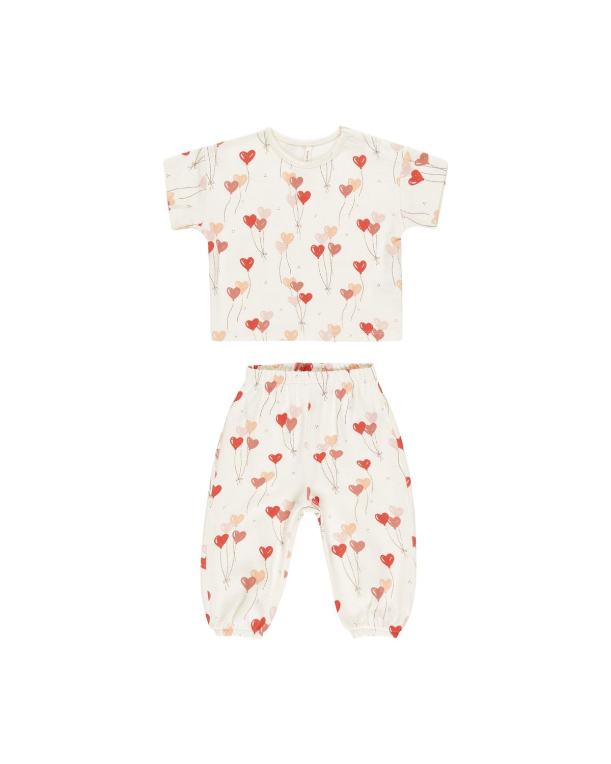 Jersey Tee + Pant Baby Set Heart Balloons