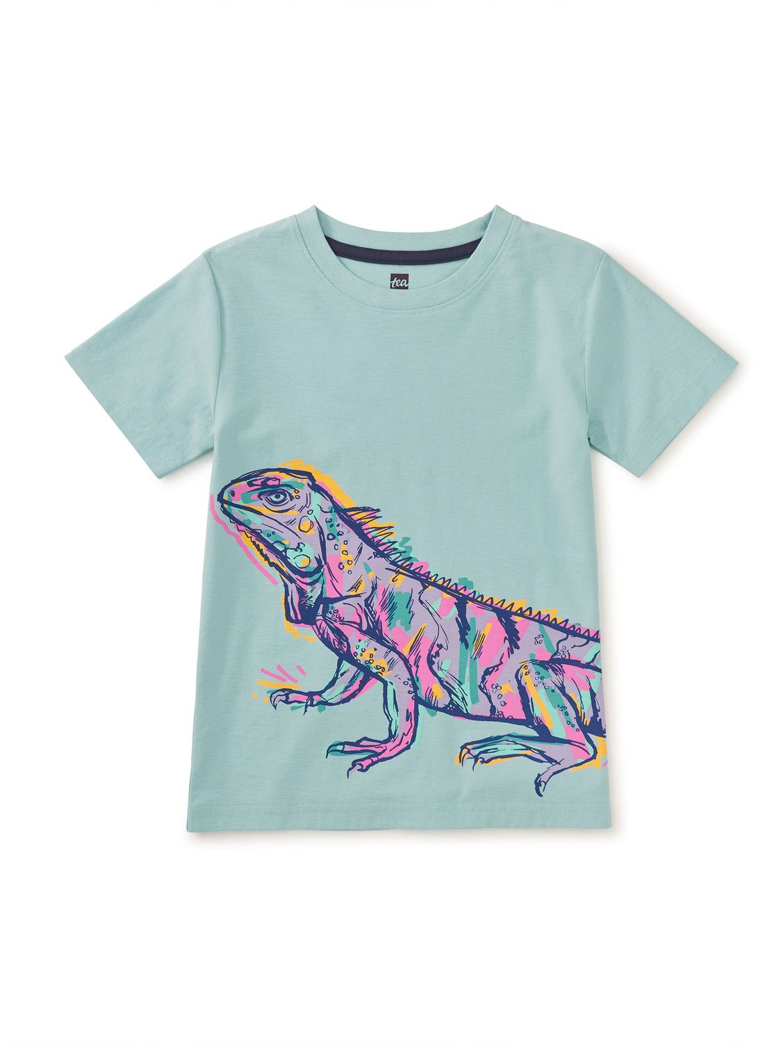 Graffiti Iguana Graphic Tee Canal Blue