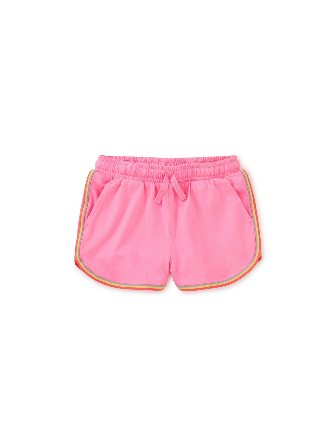 Rainbow Binding Track Shorts Sachet Pink