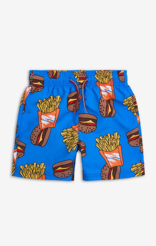 Mid-Length Swim Trunks Burgers &amp; Fries