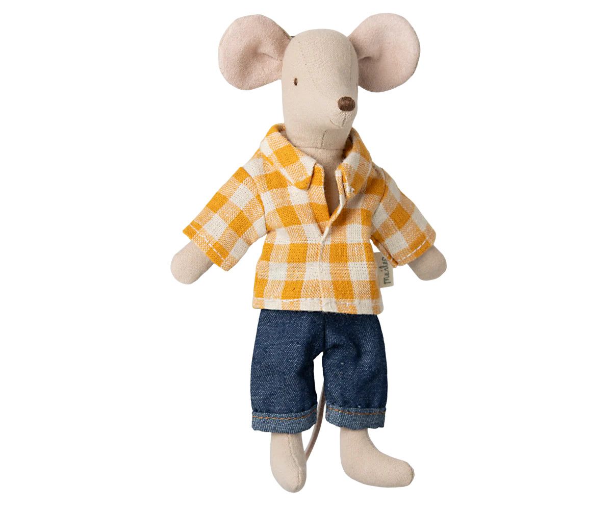Dad Mouse, Yellow Checked Shirt