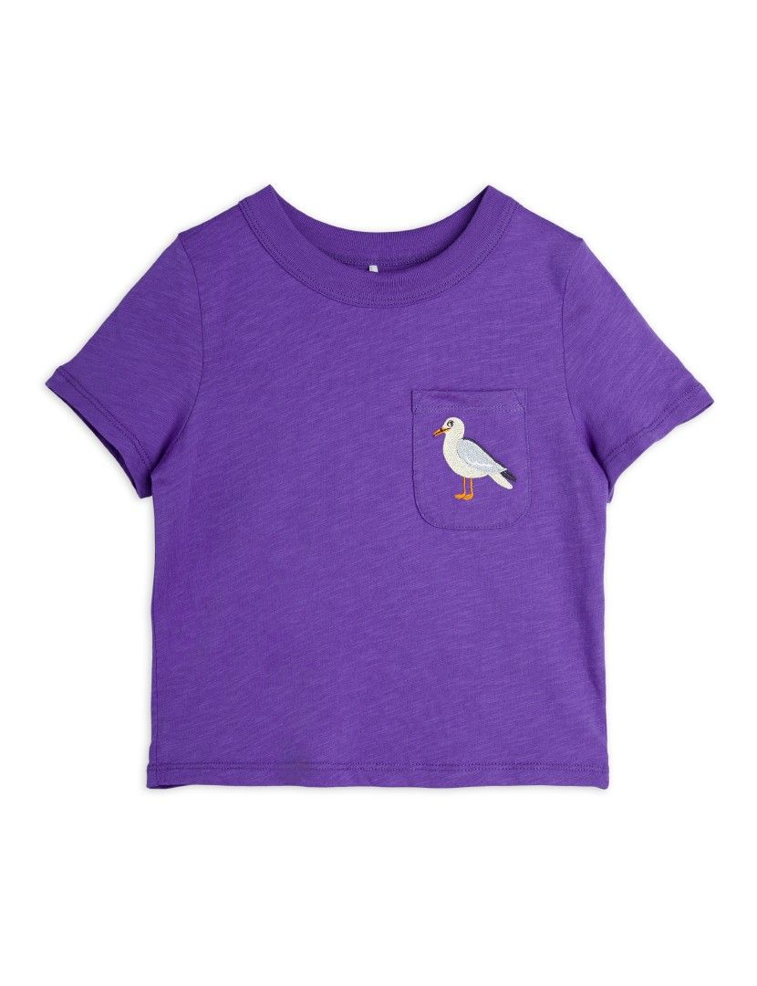 Seagull Embroidered Pocket SS Tee Purple