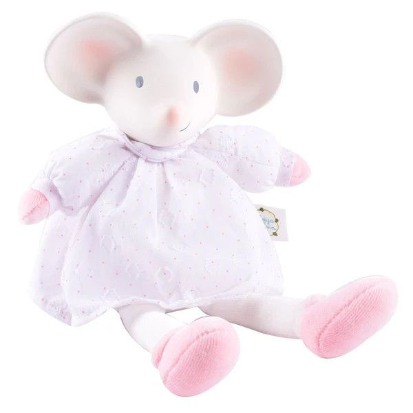 Meiya the Mouse Organic Rubber Head Toy White Dress