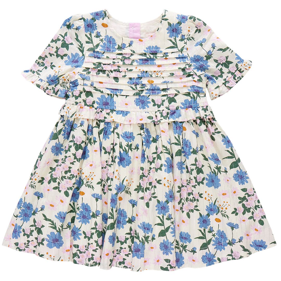 Raquel Dress Melon Daisy Floral