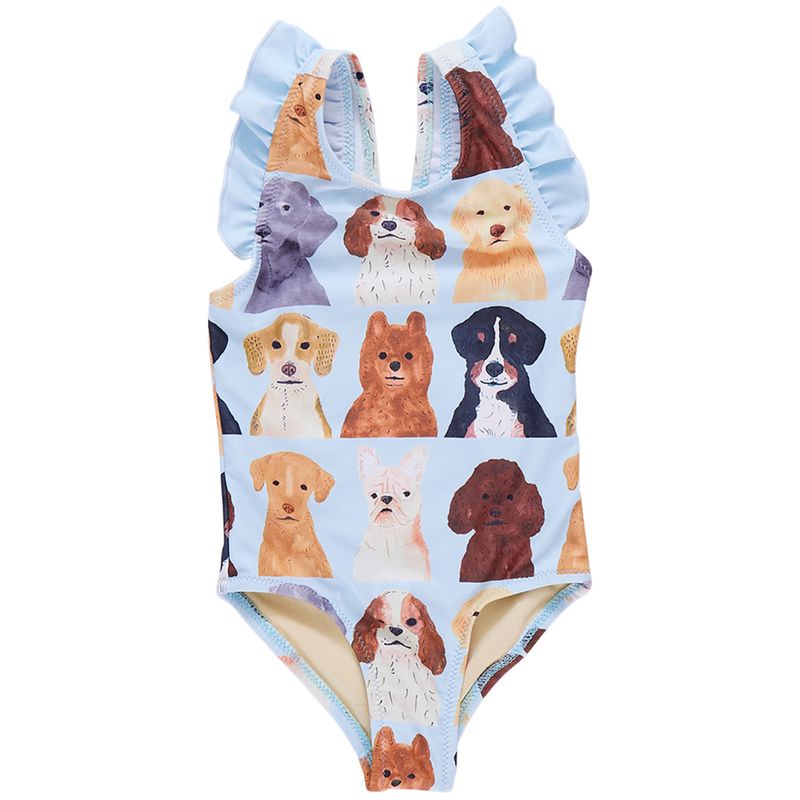 Liv Suit Light Blue Watercolor Dogs
