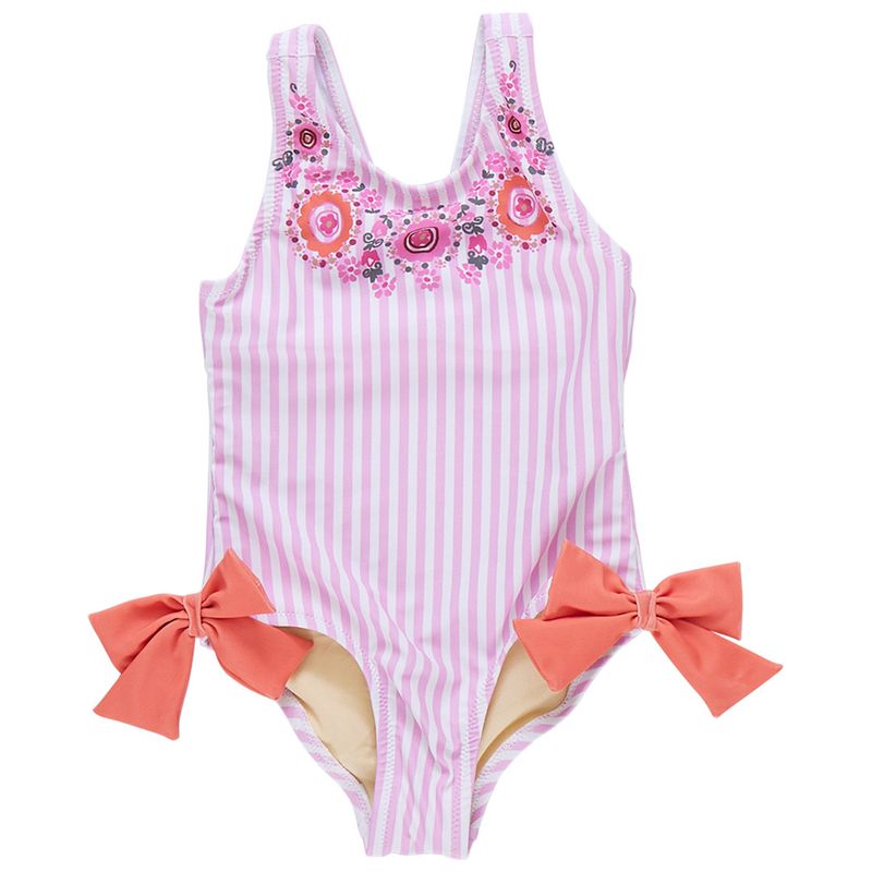 Sutton Suit Pink Faux Embroidery Stripe