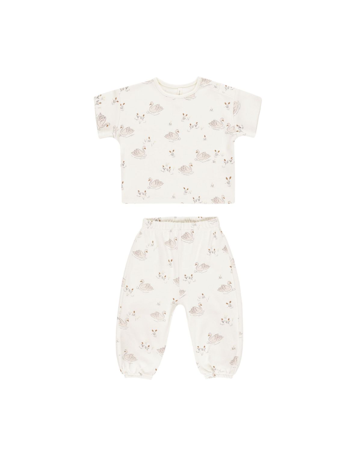 Jersey Tee + Pant Set Swans