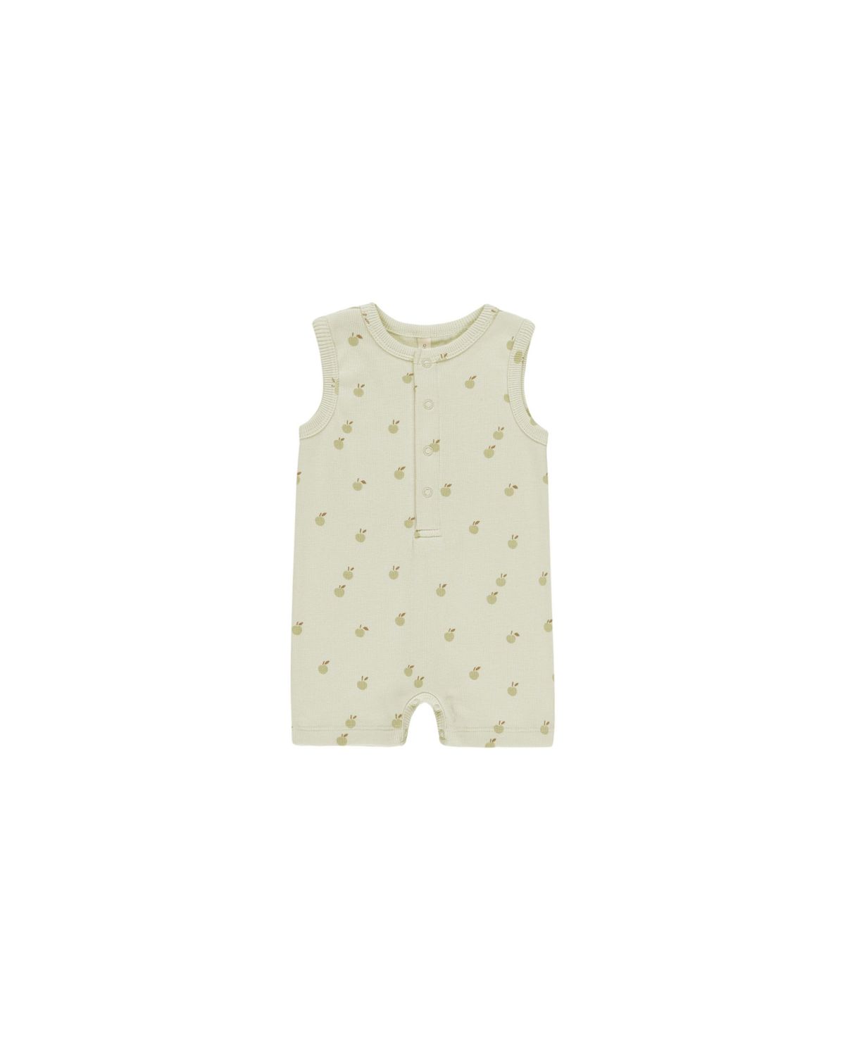 Ribbed Henley Romper Apples