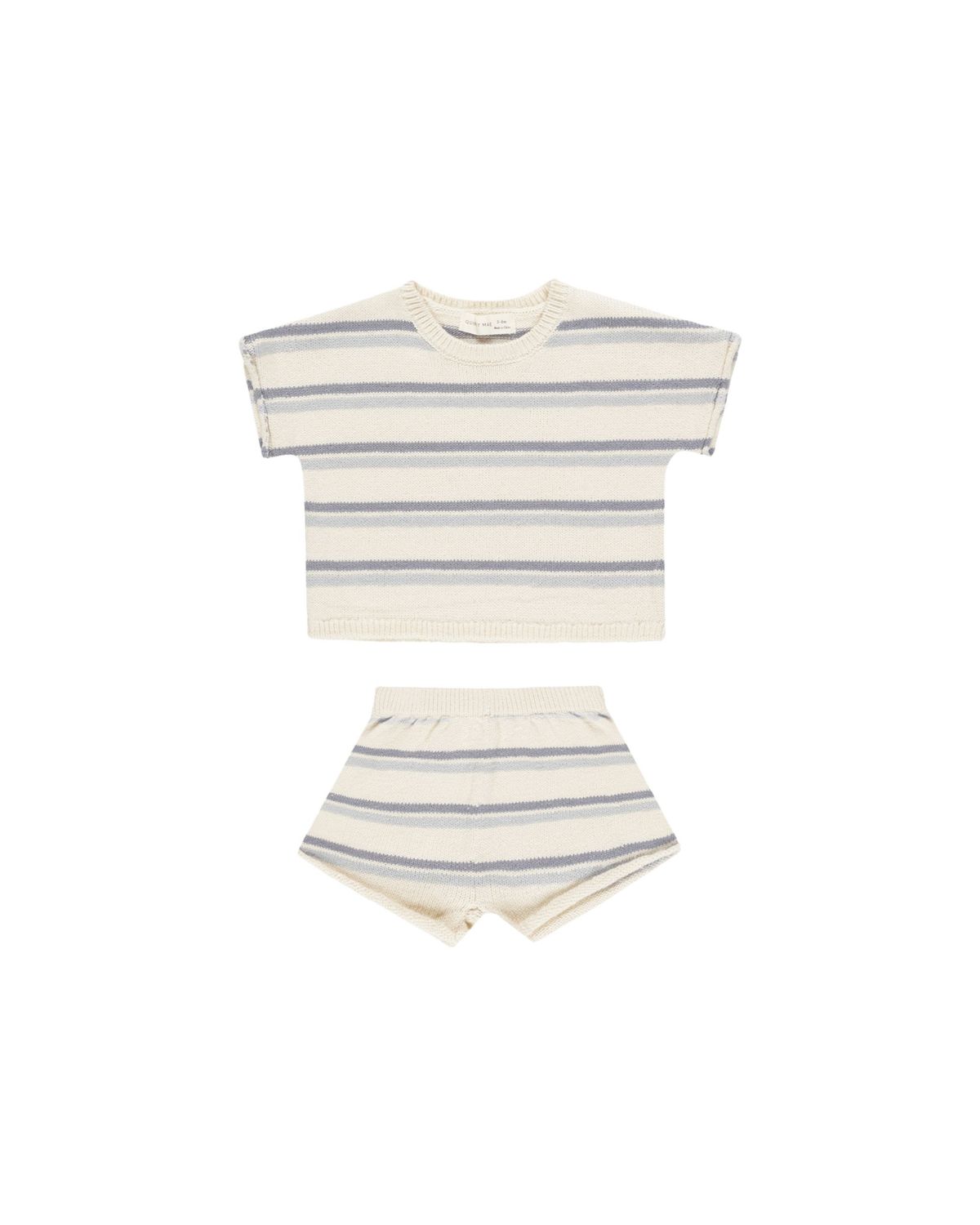 Relaxed Summer Knit Set Blue Stripe
