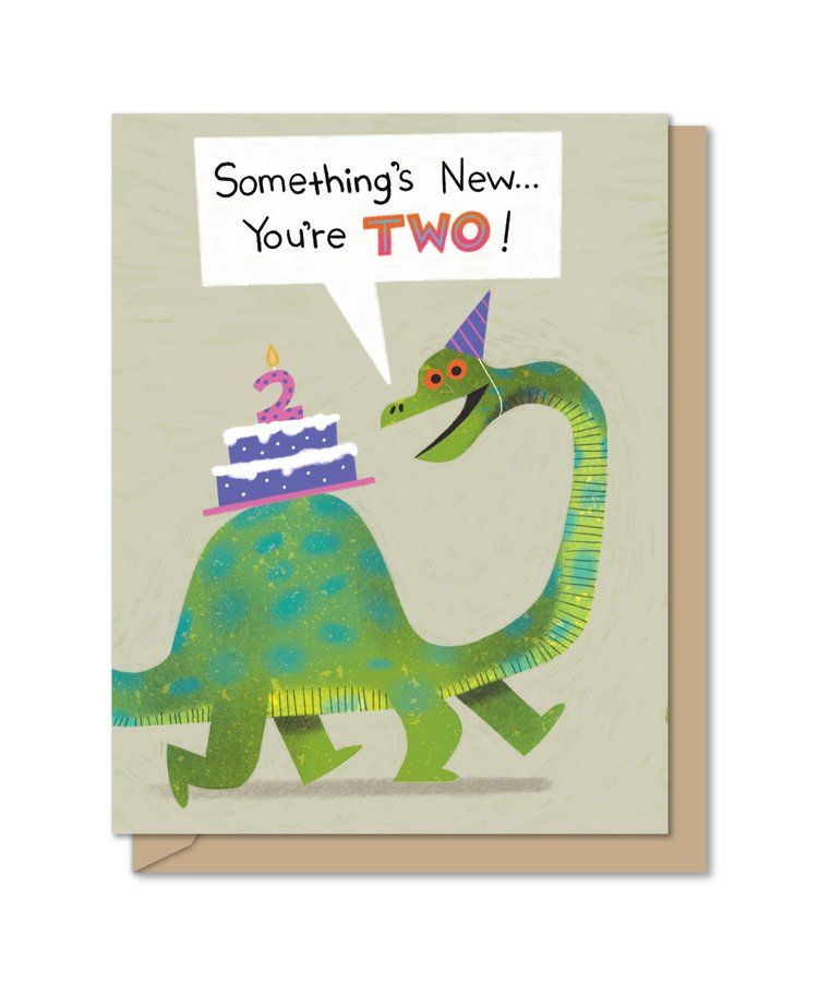 Dino&#39;s Two Birthday Card
