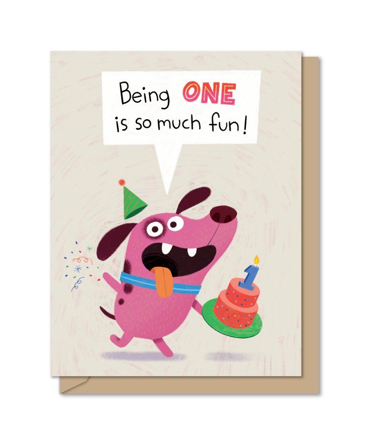 Puppy&#39;s One Birthday Card