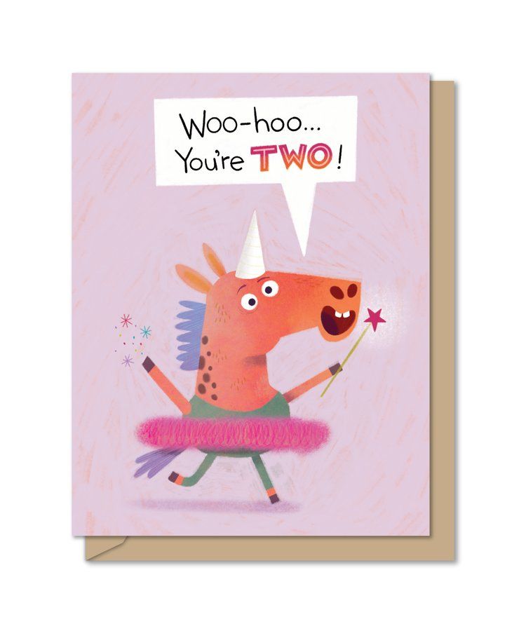 Unicorn&#39;s Two Birthday Card