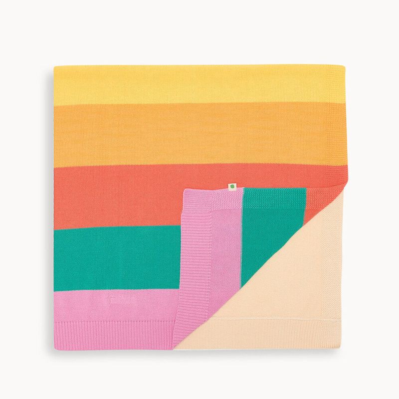Bobby Stripe Blanket Pink Rainbow
