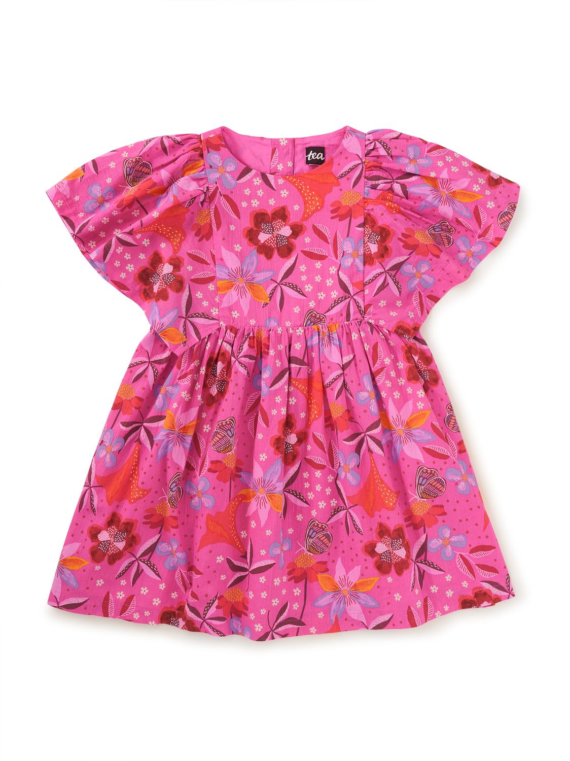 Butterfly Sleeve Twirl Dress Brazilian Painted Floral