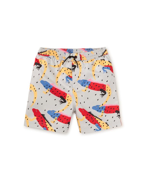 Mid-Length Swim Trunks Iguana a Go-Go