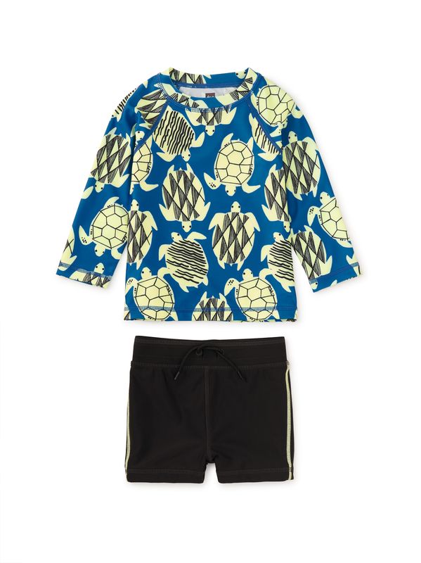 Rash Guard Baby Swim Set Tiled Turtles
